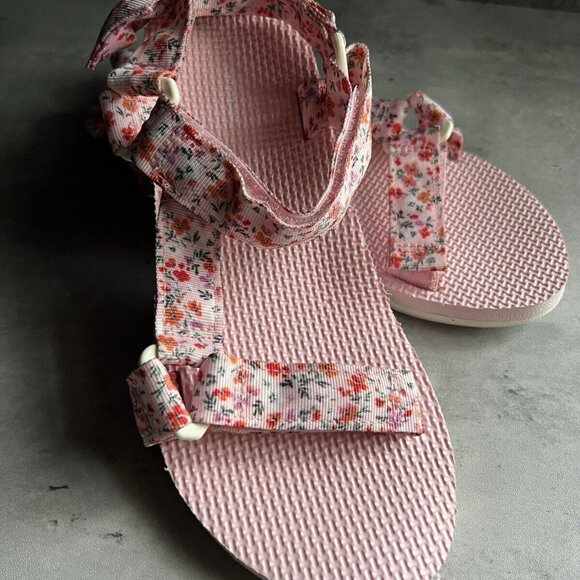 Time And Tru Cushion Sole Women’s Floral Strappy Slip On  Sandals Size 7 - Picture 14 of 15